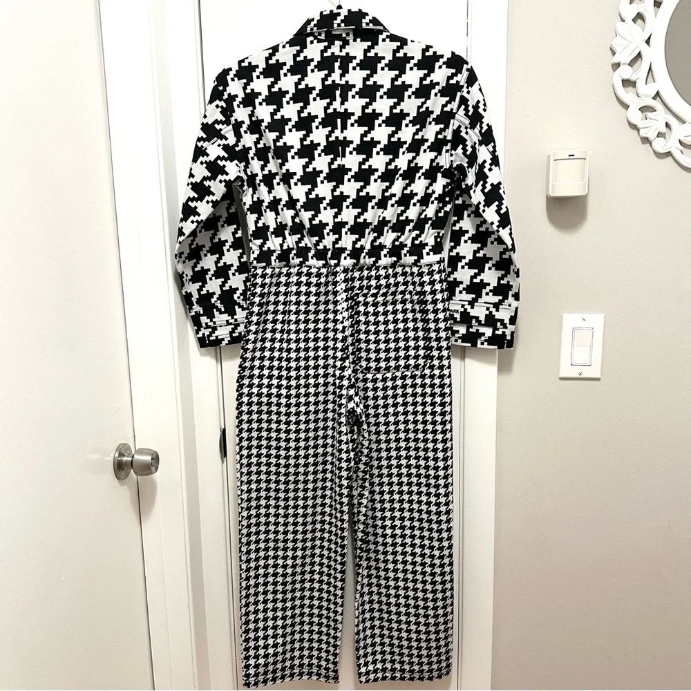 Adidas Ivy Park Beyoncé Halls of Ivy Kids Denim Houndstooth Jumpsuit S 10 Girl
